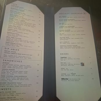 The Dome - Drink and food menu in the VIP bar. - Music Venues Near Me - Virginia Beach, Virginia