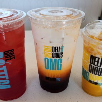 Cafe Bottega - Peach Strawberry Tea, Thai Tea, Mango Snow - Coffee & Tea Near Me - Riverside, California