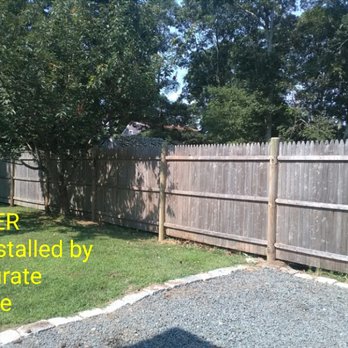 Accurate Fence - After photo of back sections where Accurate Fence reinstalled everything straight, level and solid. - Fences & Gates Near Me - Falmouth, Massachusetts Accurate Fence - After photo of back sections where Accurate Fence reinstalled everything straight, level and solid. - Fences & Gates Near Me - Falmouth, Massachusetts