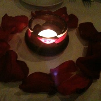 Central Park Bistro - Romantic table setup for Valentine's Day 2012. - New American Near Me - San Mateo, California