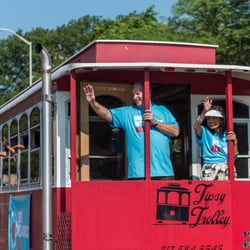 Broad Ripple Party Bus - Mayor Ballard riding the Tipsy Trolley at the Indy Pride Parade