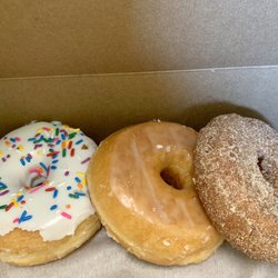 Angelo's Bakery - Donuts (vanilla frosted, glazed, & cinnamon sugar)