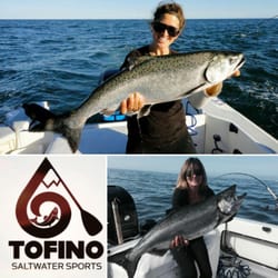 Tofino Saltwater Sports - Sloman sisters showing off some nice fish aboard the Miss Sea