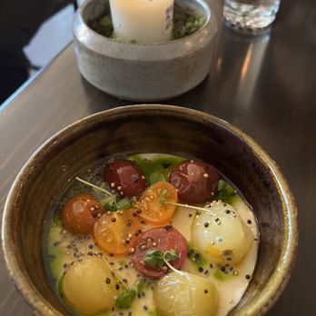 Harbinger - Cherry tomato appetizer- restaurant week 2023 - New American Near Me - Des Moines, Iowa