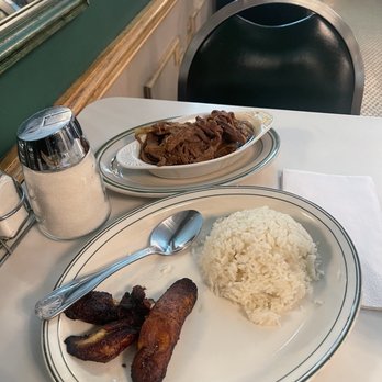 Versailles - Ropa vieja - cooked shredded beef with rice and plantains - Cuban Near Me - Miami, Florida Versailles - Ropa vieja - cooked shredded beef with rice and plantains - Cuban Near Me - Miami, Florida
