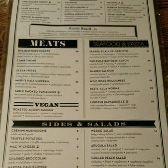 Rustic Root - Older food menu - Cocktail Bars Near Me - San Diego, California