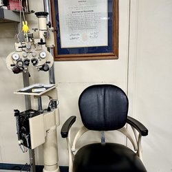 Charles F Bahn, MD - An antique optometric chair.
