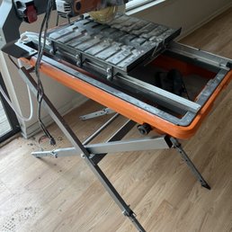 Used a tile saw inside Used a tile saw inside
