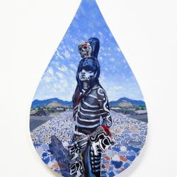 Franciscos Fresh Paintings - Mexican warrior . Oil on wood. 8"x12"