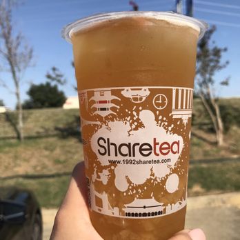 Sharetea - Pineapple green tea with aiyu jelly - Bubble Tea Near Me - Carrollton, Texas