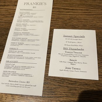 Frankie’s - Menu - Cocktail Bars Near Me - Oceanside, California Frankie’s - Menu - Cocktail Bars Near Me - Oceanside, California