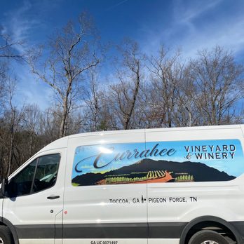 Currahee Vineyard and Winery - a van parked on gravel - Wine Tasting Room Near Me - Toccoa, Georgia