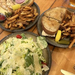 Caesar salad, NY Style Pastrami Swordfish sandwich, Fish of the Day sandwich (grouper) Caesar salad, NY Style Pastrami Swordfish sandwich, Fish of the Day sandwich (grouper)