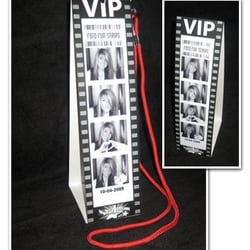 Hollywood Star Photo Booth - VIP PASS FRAMES. Photo Strips are attached to our unique designed VIP PASS FRAMES. Unlimited to all your guests!