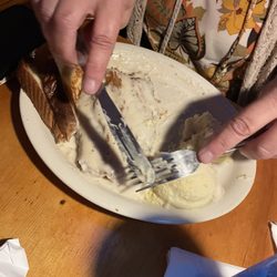 Overtime Bar and Grill - Chicken fried steak, Texas toast, mashed potatoes.