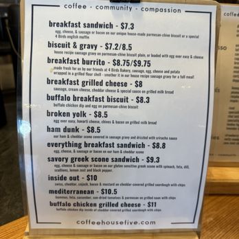 Coffeehouse Five - Franklin - Food menu - Coffee & Tea Near Me - Franklin, Indiana
