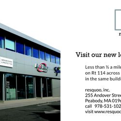 Resquoo - resquoo's new location at 255 Andover Street in Peabody, MA 01960 - Tel. (978) 531-1022.