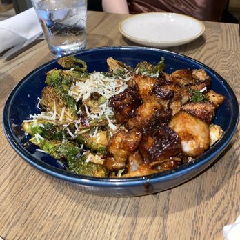 Gather - Crispy Brussels with Roasted Pork Belly - New American Near Me - Omaha, Nebraska Gather - Crispy Brussels with Roasted Pork Belly - New American Near Me - Omaha, Nebraska