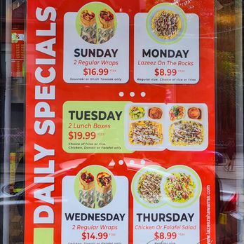 Lazeez Shawarma - Daily specials - Middle Eastern Near Me - Toronto, Ontario