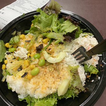 Poki Go - a salad in a bowl with a fork - Poke Near Me - Montebello, California