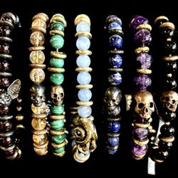 My Flaming Heart - Handmade gemstone bracelets with African and Sri Lankan  brass beads