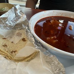 Menudo with hand made tortillas