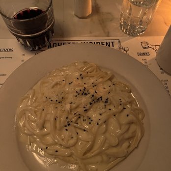 Spaghetti Incident - Spinach Fettuccine with Gorgonzola, sesame seeds, and GF pasta - Italian Near Me - New York, New York Spaghetti Incident - Spinach Fettuccine with Gorgonzola, sesame seeds, and GF pasta - Italian Near Me - New York, New York