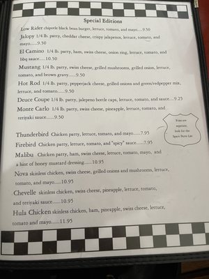 Menu photo 4 Johnny's Drive Inn & Diner Winston, OR