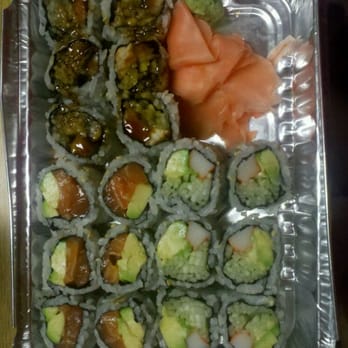 Japanica II - Sanshoku maki: one roll california, one roll eel& cucumber, one roll fresh salmon and advacado - Japanese Near Me - Middletown, Connecticut Japanica II - Sanshoku maki: one roll california, one roll eel& cucumber, one roll fresh salmon and advacado - Japanese Near Me - Middletown, Connecticut