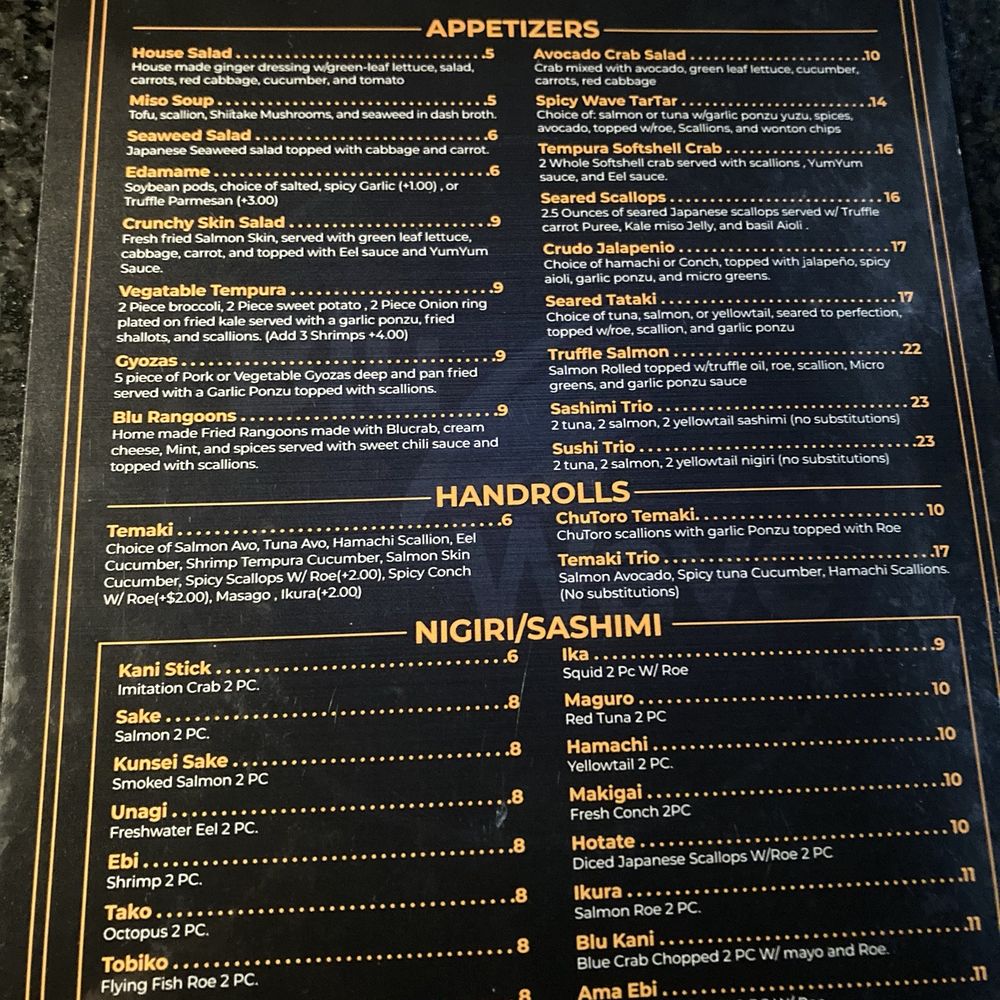 BluWave Sushi & Handroll Bar - Menu - Sushi Bars Near Me - Orlando, Florida