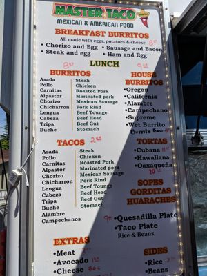Menu photo 5 Master Taco Beaverton, OR