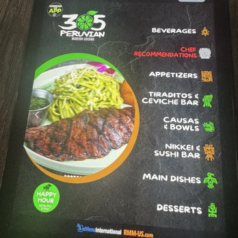 305 Peruvian Modern Cuisine - Menu - Peruvian Near Me - Miami, Florida