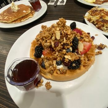 Off Street Cafe - Belgian Waffle with Fruit & Whipped Cream - American Near Me - Cerritos, California Off Street Cafe - Belgian Waffle with Fruit & Whipped Cream - American Near Me - Cerritos, California