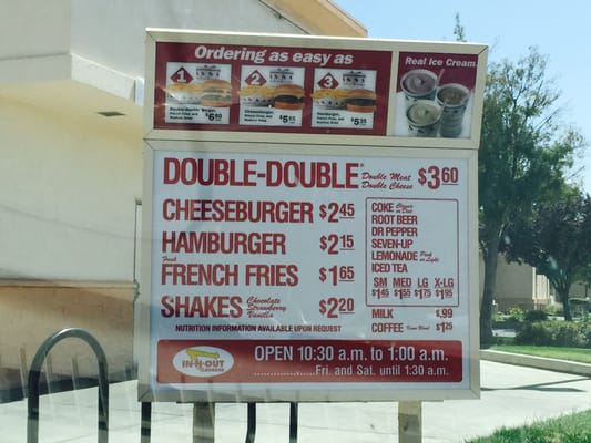 Menu photo 3 In-N-Out Burger Turlock, CA Menu photo 3 In-N-Out Burger Turlock, CA