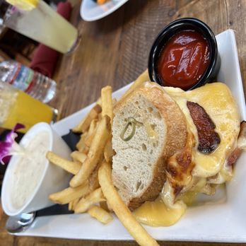 Sur at The Barnyard - Bacon Grilled Cheese with Today s Soup and Fries Dinner - New American Near Me - Carmel, California Sur at The Barnyard - Bacon Grilled Cheese with Today s Soup and Fries Dinner - New American Near Me - Carmel, California