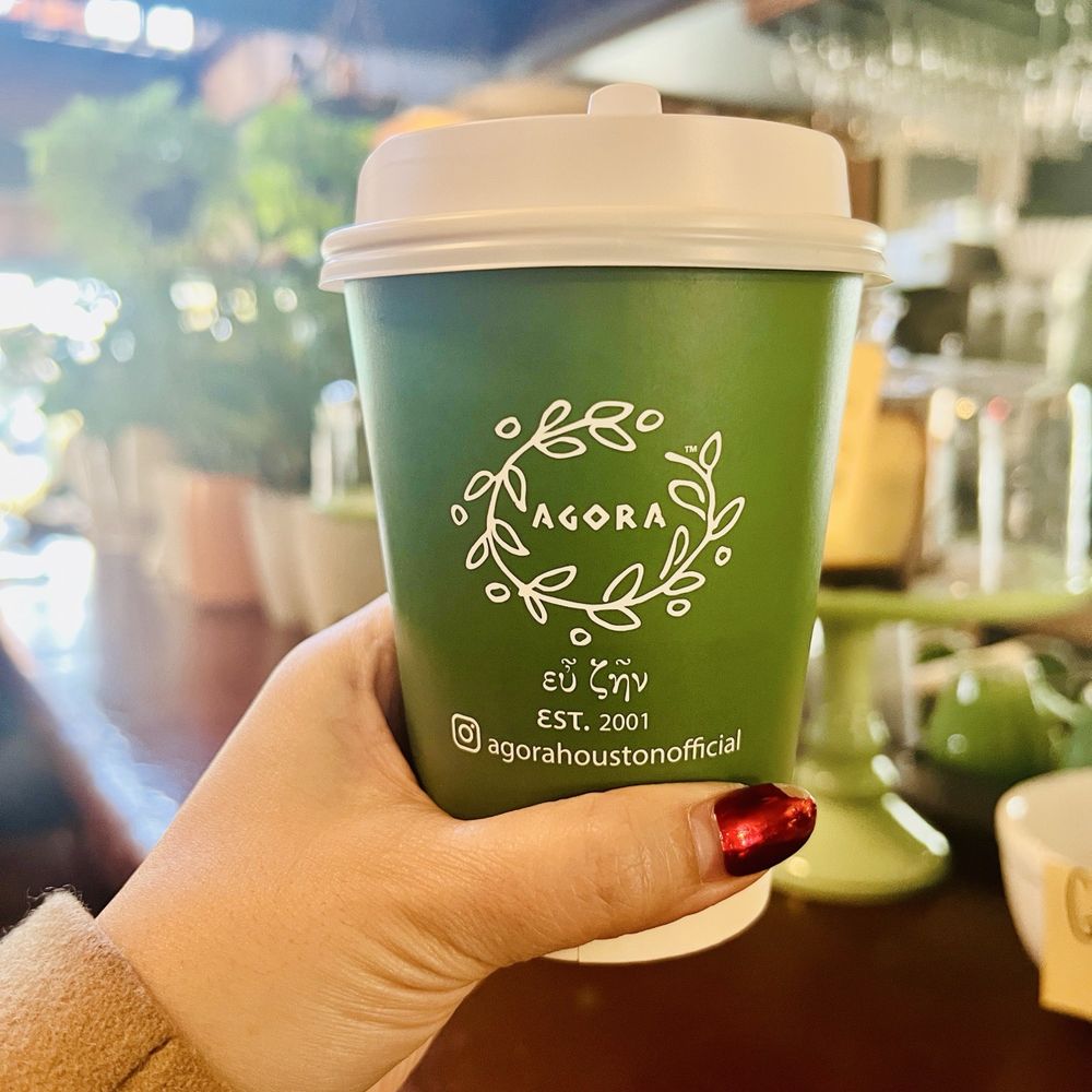 Agora - Vanilla latte with oat milk to go. Cute cups. - Coffee & Tea Near Me - Houston, Texas Agora - Vanilla latte with oat milk to go. Cute cups. - Coffee & Tea Near Me - Houston, Texas