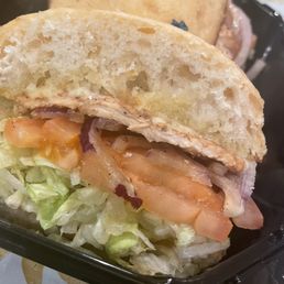 This is the thinnest chicken breast ever. Came with Mayo when requested for no Mayo. :( This is the thinnest chicken breast ever. Came with Mayo when requested for no Mayo. :(