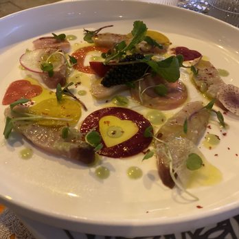 Le Jardinier - Hamachi with caviar...it was ok - French Near Me - Miami, Florida