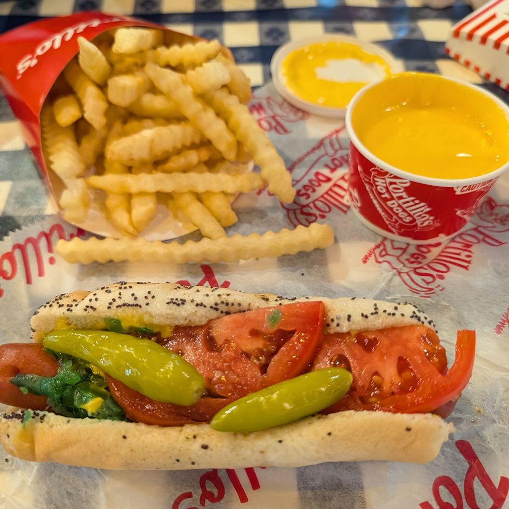 Portillo's Sycamore - Chicago Dog with Cheese fries - Salad Near Me - Sycamore, Illinois Portillo's Sycamore - Chicago Dog with Cheese fries - Salad Near Me - Sycamore, Illinois