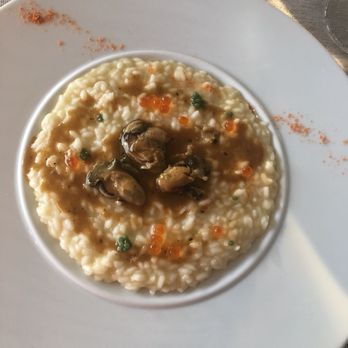 Globe - Oyster & Champagne Risotto with crustacean sauce and pesto - Breakfast & Brunch Near Me - Milan, Michigan Globe - Oyster & Champagne Risotto with crustacean sauce and pesto - Breakfast & Brunch Near Me - Milan, Michigan