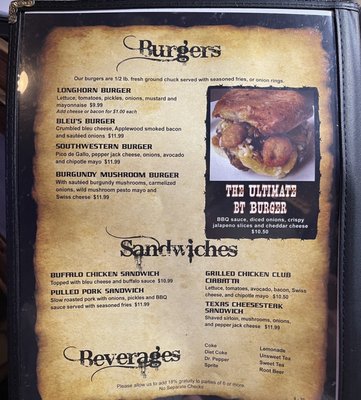 Menu photo 3 BT Longhorn Steakhouse Brenham, TX Menu photo 3 BT Longhorn Steakhouse Brenham, TX
