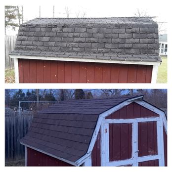 Custom Creations - New shingles on shed. - Roofing Near Me Custom Creations - New shingles on shed. - Roofing Near Me