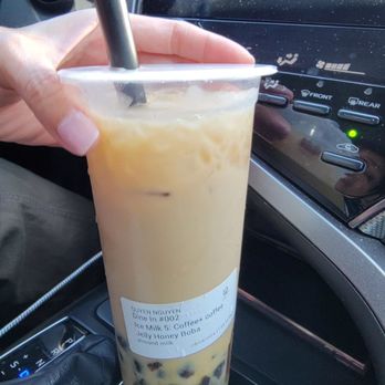 ThirxTea - Iced milk 5: coffee+ coffee jelly honey boba - Bubble Tea Near Me - Fountain Valley, California