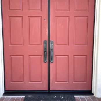 Off The Hinge - All the black aluminum parts are new - Door Sales/Installation Near Me Off The Hinge - All the black aluminum parts are new - Door Sales/Installation Near Me
