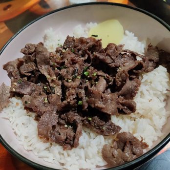 Asian Diner Restaurant - Guydon: thinly sliced teriyaki meat on white rice - Sushi Bars Near Me - Fredericksburg, Virginia