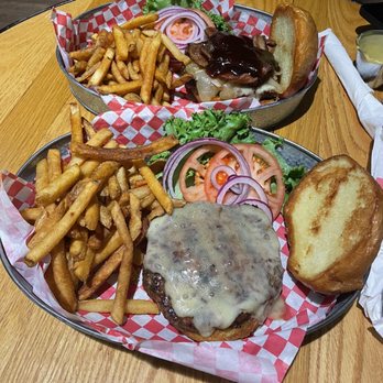 Flathead Lake Brewing Co. Pubhouse - I got the pub burger, and my husband got their barbecue burger. - American Near Me - Bigfork, Montana Flathead Lake Brewing Co. Pubhouse - I got the pub burger, and my husband got their barbecue burger. - American Near Me - Bigfork, Montana