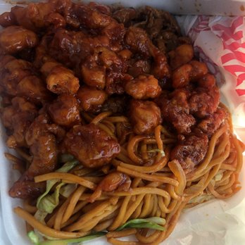 Ok Chinese - Two item combo with chow mein and orange chicken and beef as my sides. - Chinese Near Me - Van Nuys, California