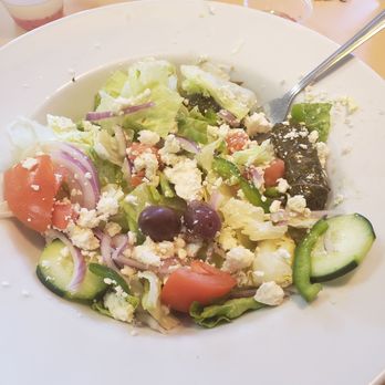 Peconic Diner - Half of my shared greek salad, perfect again! - Diners Near Me - Riverhead, New York