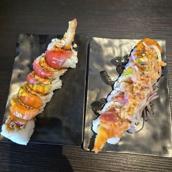 Yoshi Sushi - Lexus roll on the left and Monster roll on the right - Sushi Bars Near Me - Palmdale, California Yoshi Sushi - Lexus roll on the left and Monster roll on the right - Sushi Bars Near Me - Palmdale, California