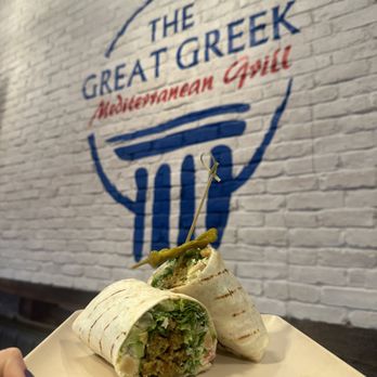 Greek Salad Wrap with falafel